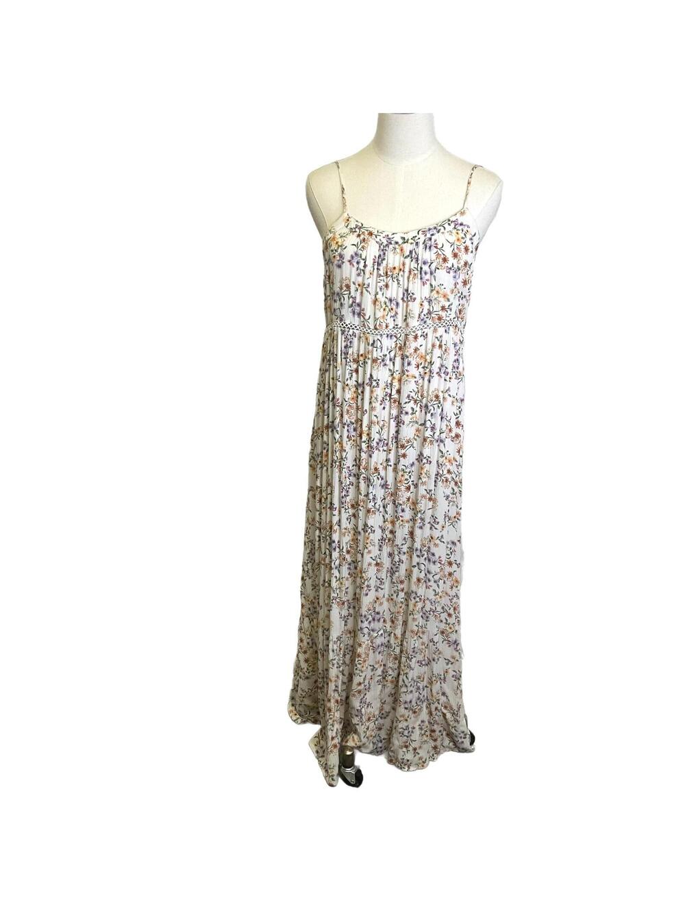 Pink Rose Women's Size Medium White Floral Sleeveless Summer Dress BOHO
